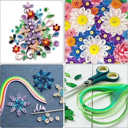 PATIKIL 360pcs Quilling Paper Strips Paper Flowers Quilling Kits 3/8" Origami - Image 7
