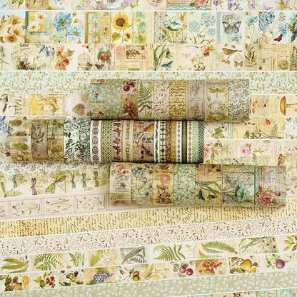 36 Rolls Vintage Washi Tape Pack Retro Arts Adhesive Tapes Wide Chronicle - Image 2