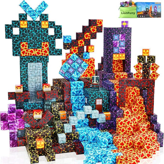 Magnetic Blocks, Magnet Blocks Build 3D World Stacking Toys, STEM Sensory by LionFuny