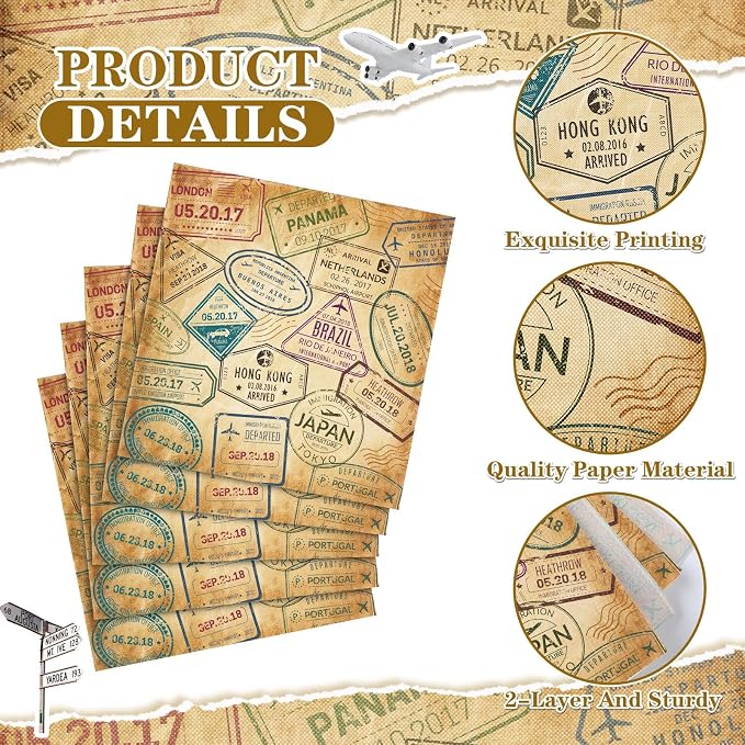 60 Pcs World Travel Cocktail Paper Napkins 6.5 x 6.5 Inches Disposable Paper - Image 3