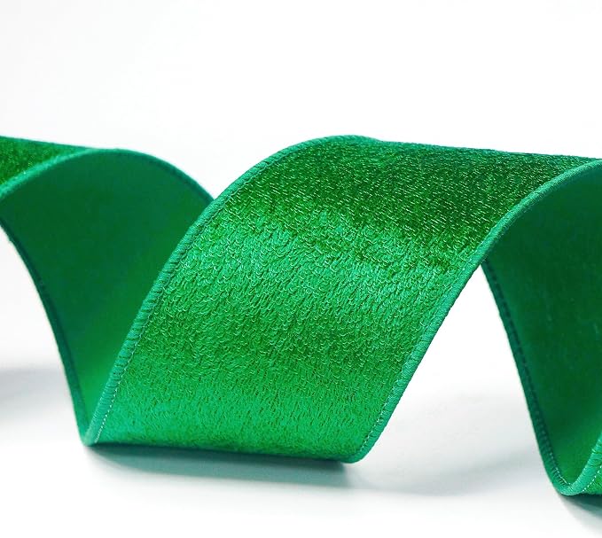 Green Velvet Ribbon 2.5 Inch x 10 Yards - Image 5