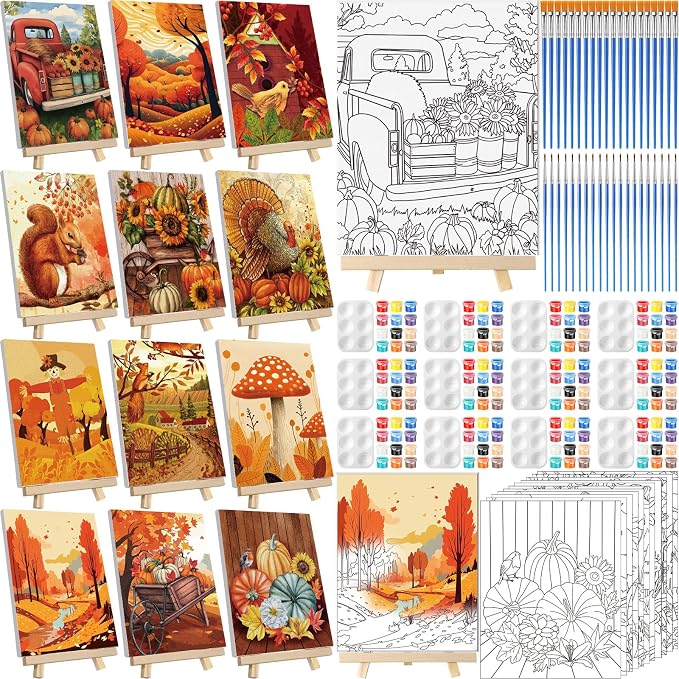 Zhanmai 12 Pack Pre Drawn Canvas by Zhanmai