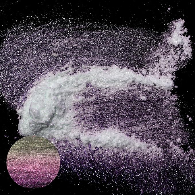 Matio Chameleon Mica Powder, 1.06oz/ 30g Smoky Galaxy White Chrome Powder - Image 2