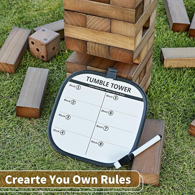 ApudArmis 60 PCS Giant Tumble Tower Stack to 5Ft, Pine Wooden Stacking Timber - Image 4