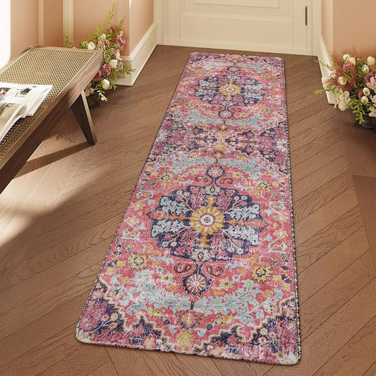 Lahome Bohemian Floral Medallion Runner Rug by Lahome