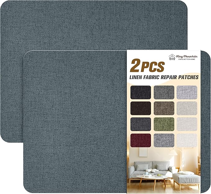KING MOUNTAIN Coarse Linen Repair Patches, Self-Adhesive Linen Fabric Patches by ForABetterHomeLife