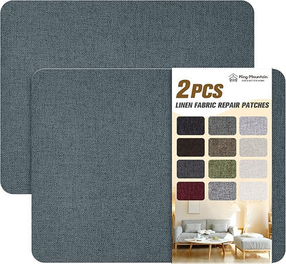 KING MOUNTAIN Coarse Linen Repair Patches, Self-Adhesive Linen Fabric Patches by ForABetterHomeLife
