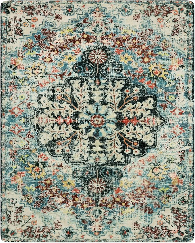 Lahome Bohemian Floral Medallion Area Rug - Image 9