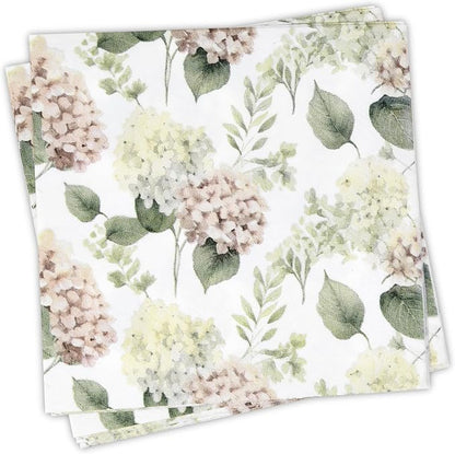 100 Pcs Hydrangea Scatter Floral Cocktail Beverage Napkins Hydrangeas Flowers - Image 8