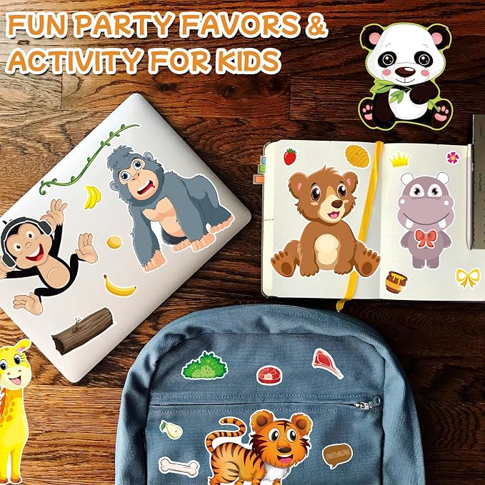 Aowplc 48 Make A Safari Animal Sticker Sheets - Image 6