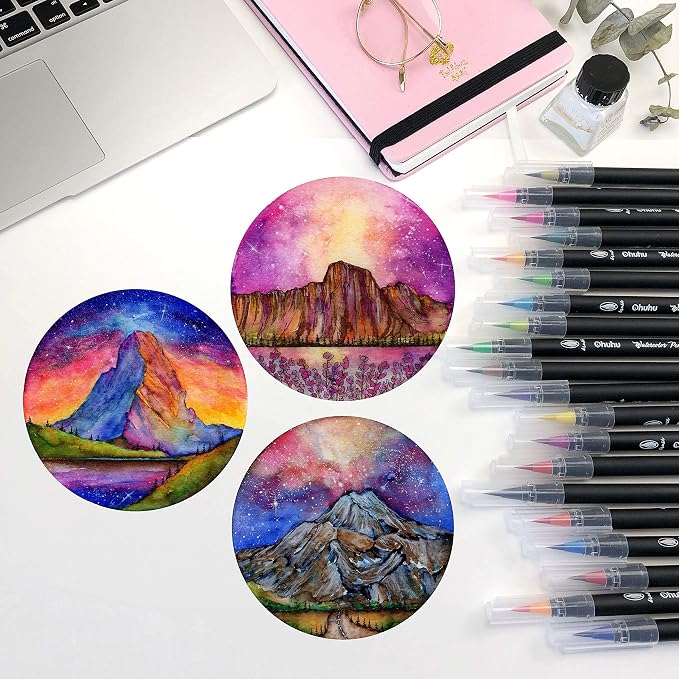 Professional Watercolor Brush Markers Pen 48 Colors of Ohuhu, Water Based - Image 8