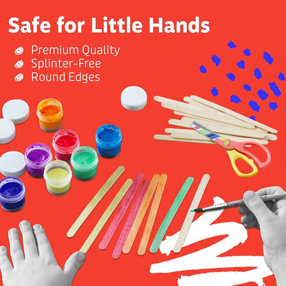 Artlicious 1000 Pcs Wooden Craft Sticks – Food-Grade Popsicle Sticks - Image 4