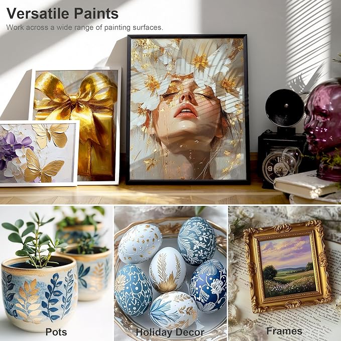 AUREUO Pearl Gold Acrylic Paint, 4 Fl Oz / 120ml Single Tube, Rich Pigment Art - Image 5