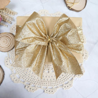 CT CRAFT LLC Glitter Wired Ribbon 2.5" x 10 Yards Light Gold - Image 5