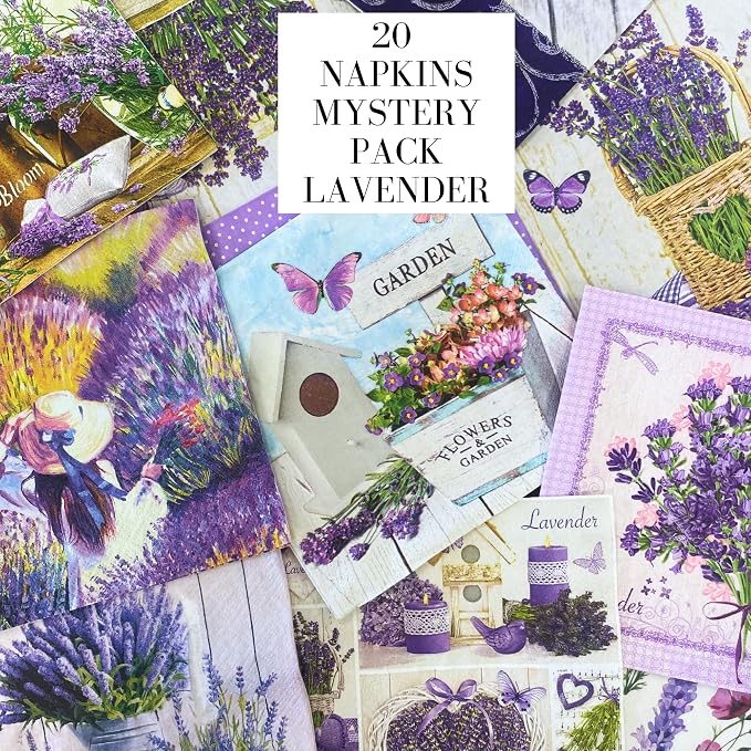 Mystery Pack Decoupage Paper Napkins, 20-ct Assorted Surprise Napkins, - Image 2