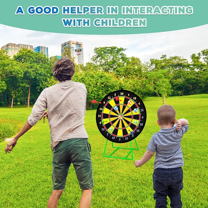 Large Dart Board for Kids, Kids Double-Sided Dart Board - Image 7