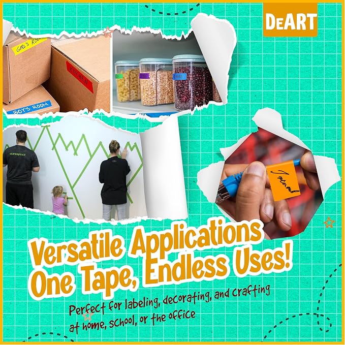 DEART Colored Masking Painters Labeling Tape Masking Tape 1 inch Color Painter - Image 8