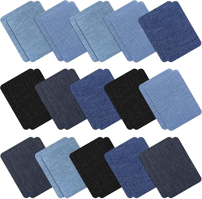 30 Pieces Iron on Patches for Clothing Repair Fabric Patches Iron on for Denim by Tatuo