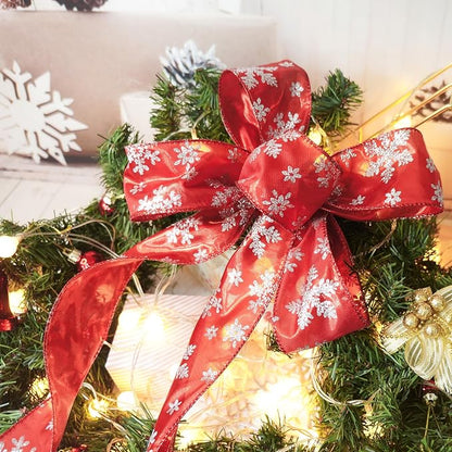 CT CRAFT LLC Red Metallic with Silver Glitter Snowflake Wired Ribbon 2.5 Inch x - Image 6