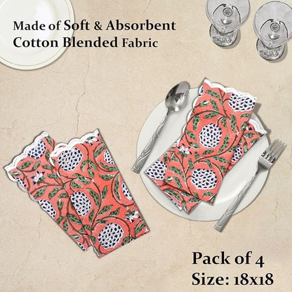 Ridhi Cloth Napkins 100% Pure Cotton Farmhouse Wedding Dinner Napkins - Image 4