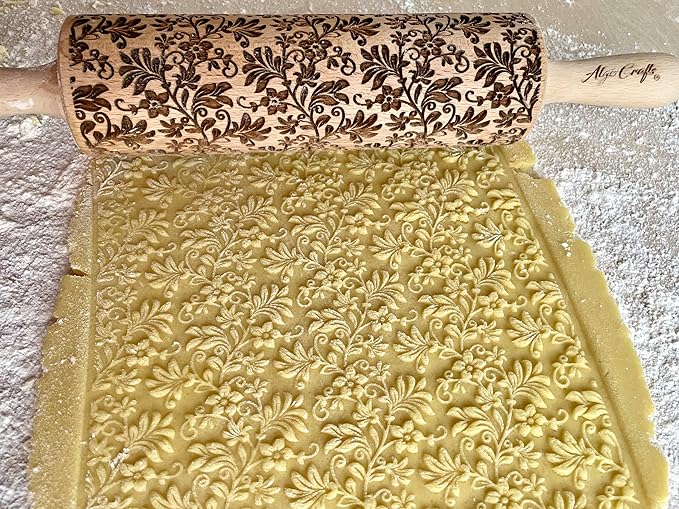 FLORAL WREATH Embossing Rolling Pin - Image 2