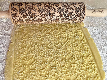 FLORAL WREATH Embossing Rolling Pin - Image 2