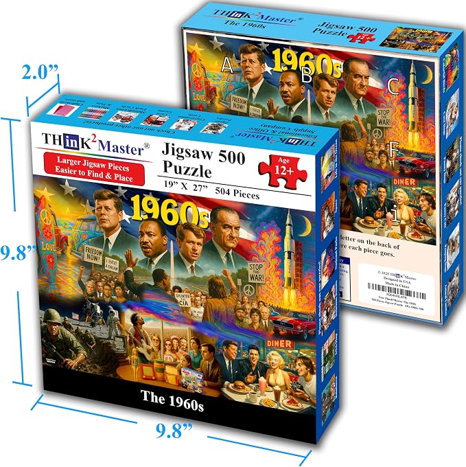 Think2Master 1960s 500 Pieces Large Format Jigsaw Puzzle: Kids 12+, Adults & - Image 5