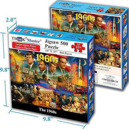 Think2Master 1960s 500 Pieces Large Format Jigsaw Puzzle: Kids 12+, Adults & - Image 5