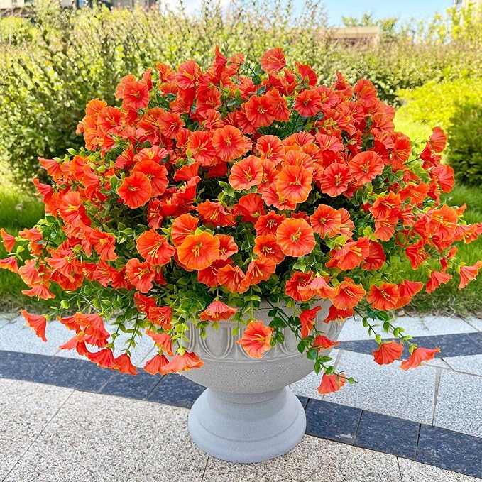 Artificial Flowers for Outdoor Decoration, 16 Bundles Fake Silk Realistic by Unknown