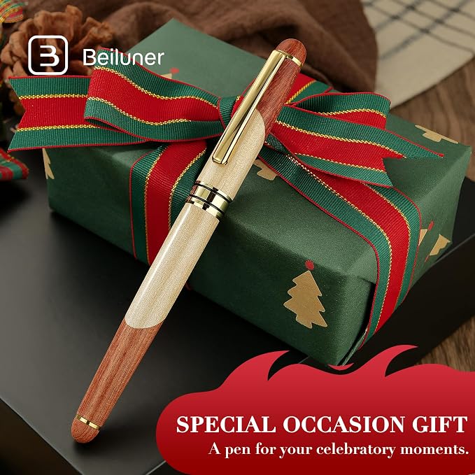 BEILUNER Luxury Wood Ballpoint Pen Writing Set, Maple-Elegant Fancy Nice Gift - Image 5