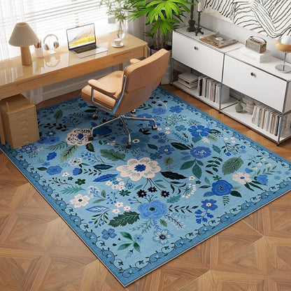 Rugcomf Bedroom Rug 3x5 Rug Washable Area Rug Non Slip Low Pile Boho Floral - Image 6