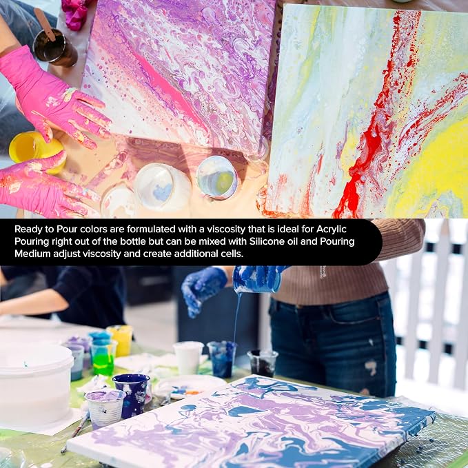 Pouring Masters Plum Crazy Purple Metallic Pearl Ready to Pour Acrylic Pouring - Image 7
