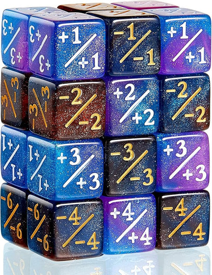 Sumind 24 Pcs Magic Life Counter Dice -1/+1 Counters Commander Buff Tokens 6 by Sumind