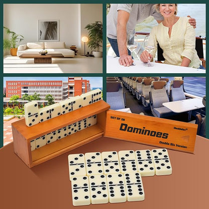 Dominos Set for Adults, Jumbo Size Double 6 Dominoes Set, Classic Board Game - Image 5