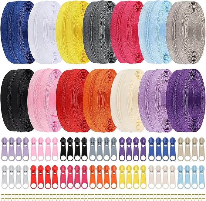 DOITEM 42 Yards 14 Pieces Coil Zippers Assorted Nylon Zipper by DOITEM
