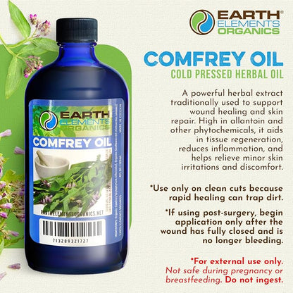 Comfrey Oil Raw with Sunflower Oil, Pressed Herbal Remedy, Support - Image 2