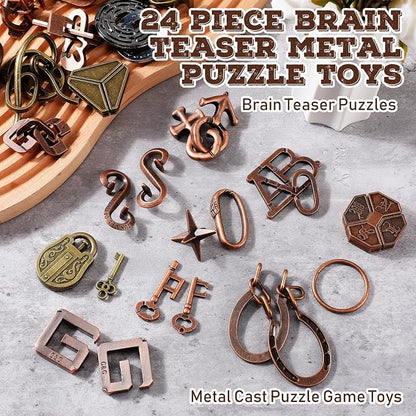 Yilloog 24 Pcs Metal Brain Teaser Puzzles Assortment - Image 4