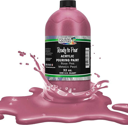 Pouring Masters Rose Pink Metallic Iridescent Pearl Ready to Pour Acrylic by USArtSupply