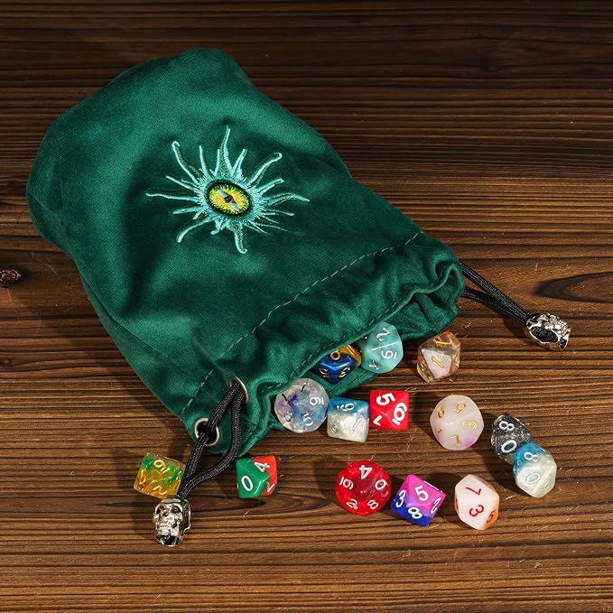 Green Large Dice Bag D&D Cute Storage Bag - Image 5