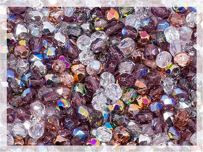 0.88 oz Mix of Faceted Fire Polished Pressed Czech Glass Beads 4mm, Warm Color - Image 5
