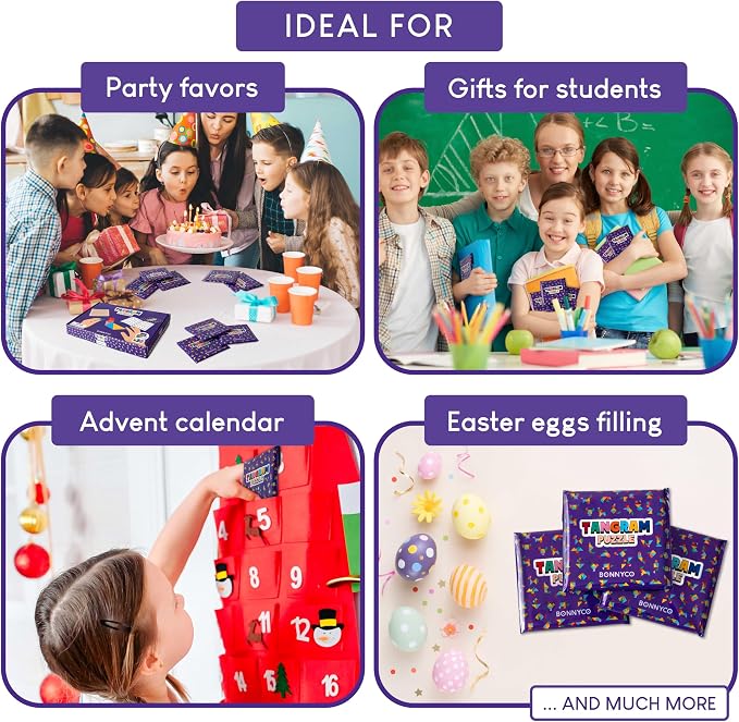 Tangram Puzzle Wooden Pack 30 Kids Party Favors - Image 9