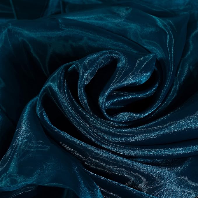 Fynite Sheer Organza Fabric | 5 Yards Long | 44" Wide | Bridal Solid Teal Sheer by FYNITE