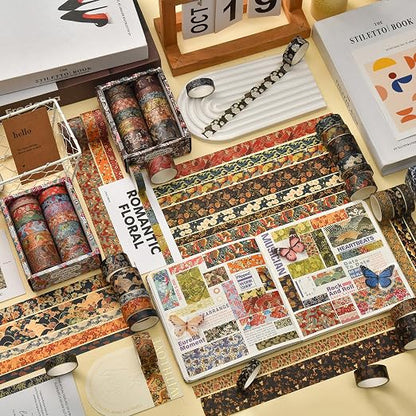 12 Rolls Kyoto Charm Washi Tape Set Japanese Arts Adhesive Tapes Geometric - Image 6