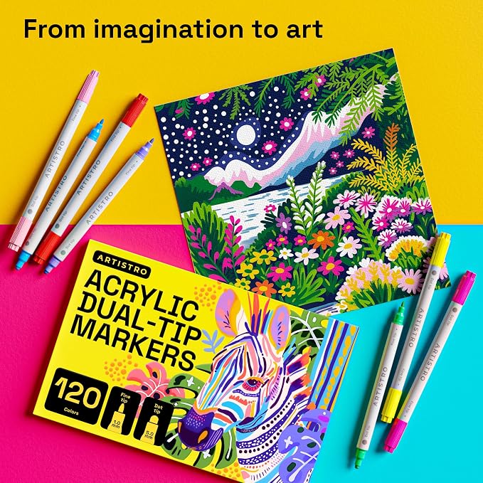 ARTISTRO 120 Acrylic Paint Pens, Acrylic Paint Markers, Fabric Markers - Image 8