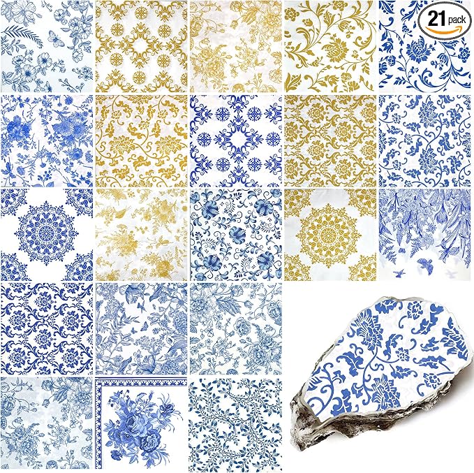21 Pack Assorted Floral Napkins Decoupage Decorative, Decoupage Napkins by lsyahcyy
