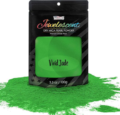 U.S. Art Supply Jewelescent Vivid Jade Mica Pearl Powder Pigment, 3.5 oz Sealed by USArtSupply