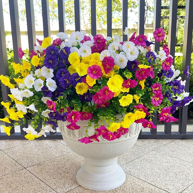 16 Bundles Artificial Flowers for Outdoor Spring Summer Decoration, Realistic - Image 2