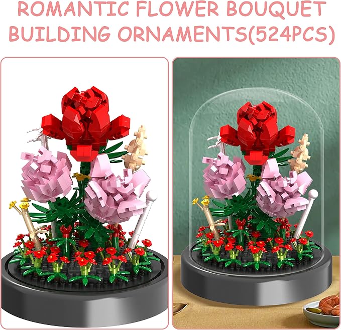 Flower Bouquet Building Kit, Forever Rose Decorated Flower - Image 2
