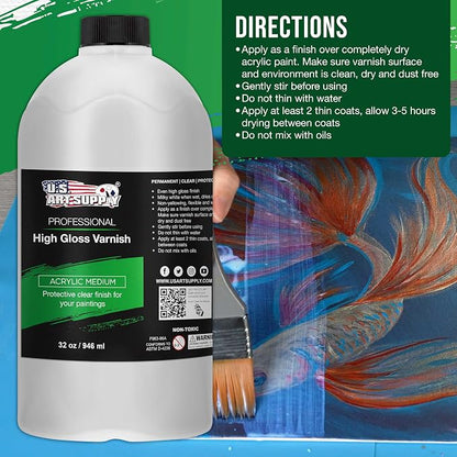 U.S. Art Supply 32 oz High Gloss Varnish - Image 5