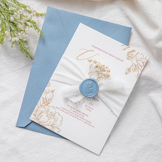 PONATIA Dusty Blue Wax Seal Stickers - Image 4